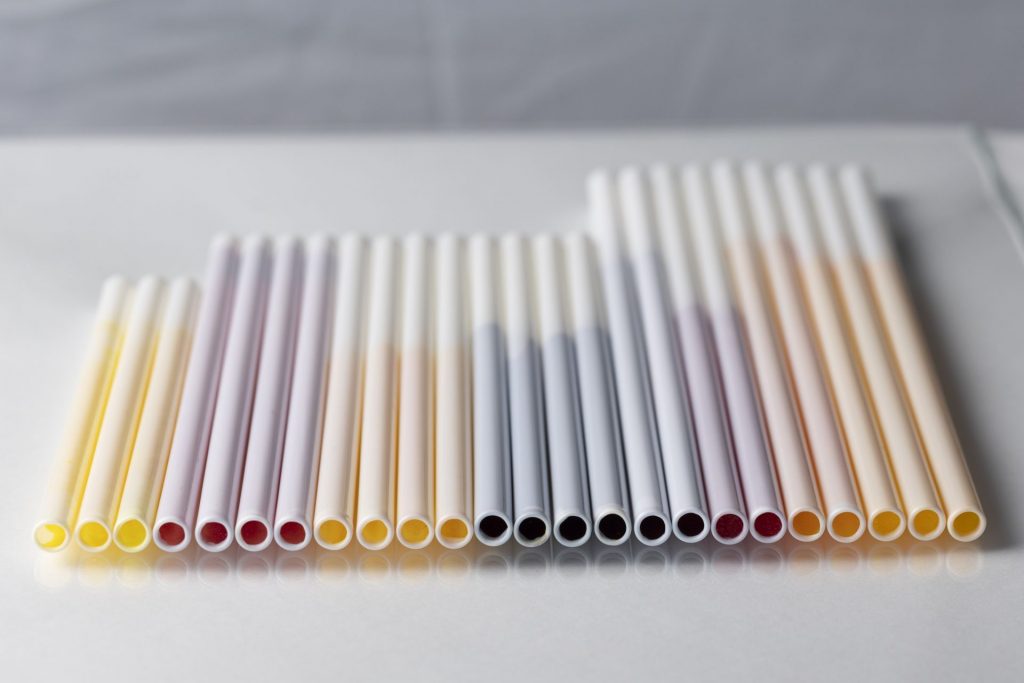 Collection of different size and color Unistraw straws